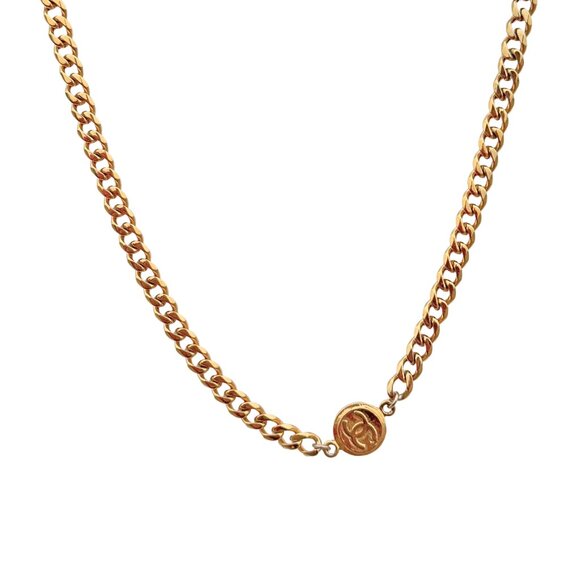 Chanel Repurposed CC Pendant Necklace in Cuban Link - Picture 1 of 2
